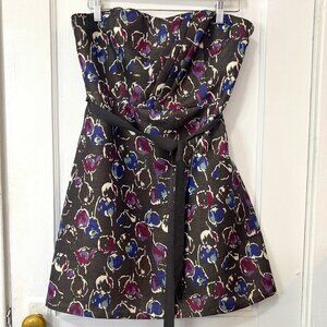 American Eagle Outfitters Women Metallic Floral Strapless Dress,Sz 12,Disclaimer